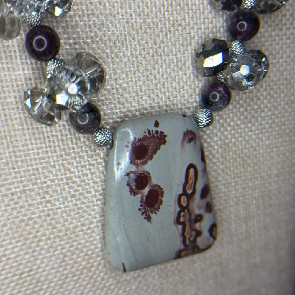 Dendritic Jasper Statement Necklace. - Picture 3 of 3